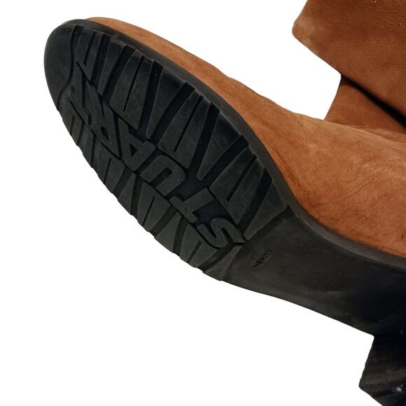 Stuart Weitzman Over the Knee Boot Size 6.5M SUEDE LEATHER Rust Brown Equestrian - Picture 13 of 16